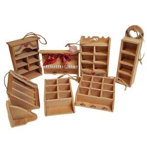 Wooden Ornament - Furniture Shelf and Piano - 2"